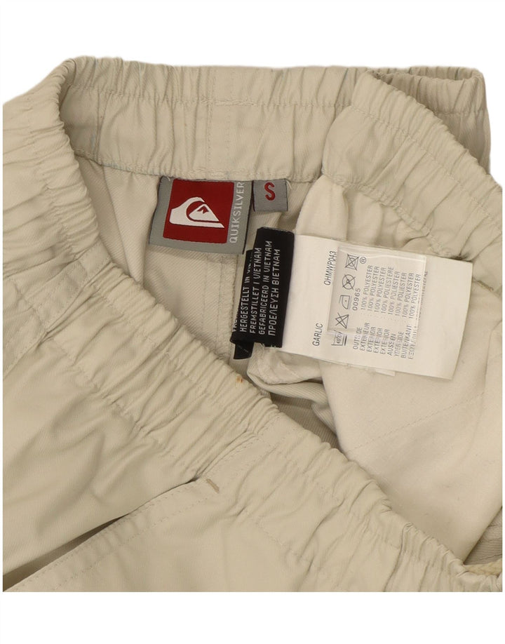 Quiksilver Mens Graphic Capri Tracksuit Trousers Small Beige Polyester