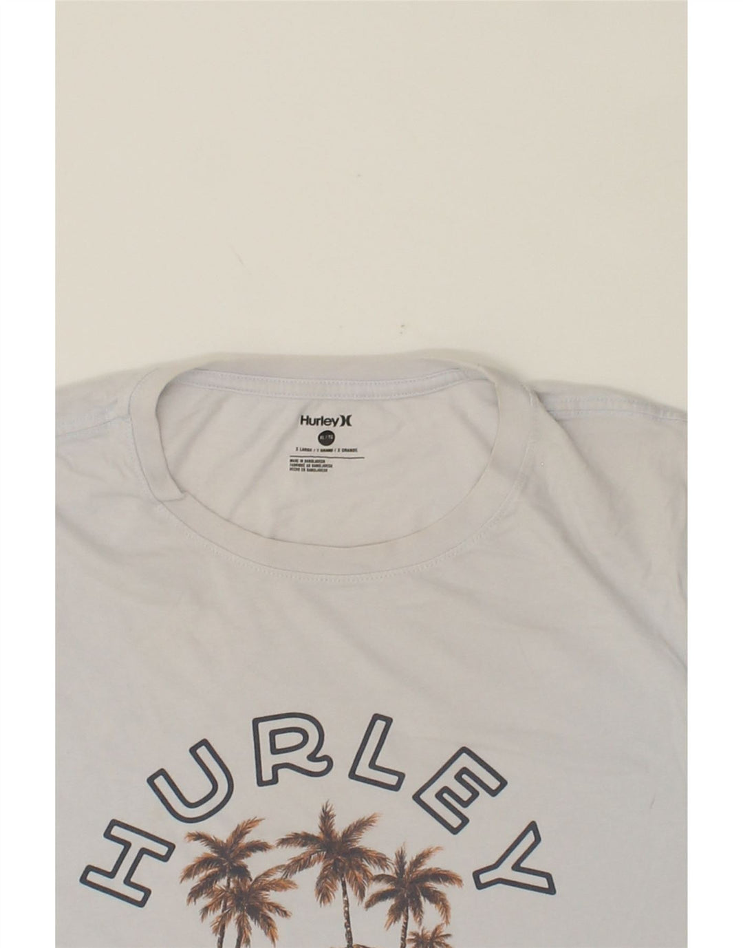 HURLEY Mens Graphic T-Shirt Top XL White Cotton Vintage Hurley and Second-Hand Hurley from Messina Hembry 