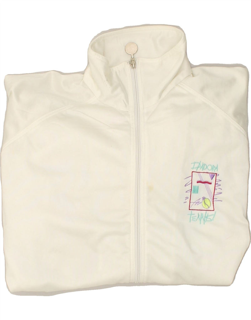 DIADORA Womens Tracksuit Top Jacket UK 18 XL White Colourblock Polyester | Vintage Diadora | Thrift | Second-Hand Diadora | Used Clothing | Messina Hembry 
