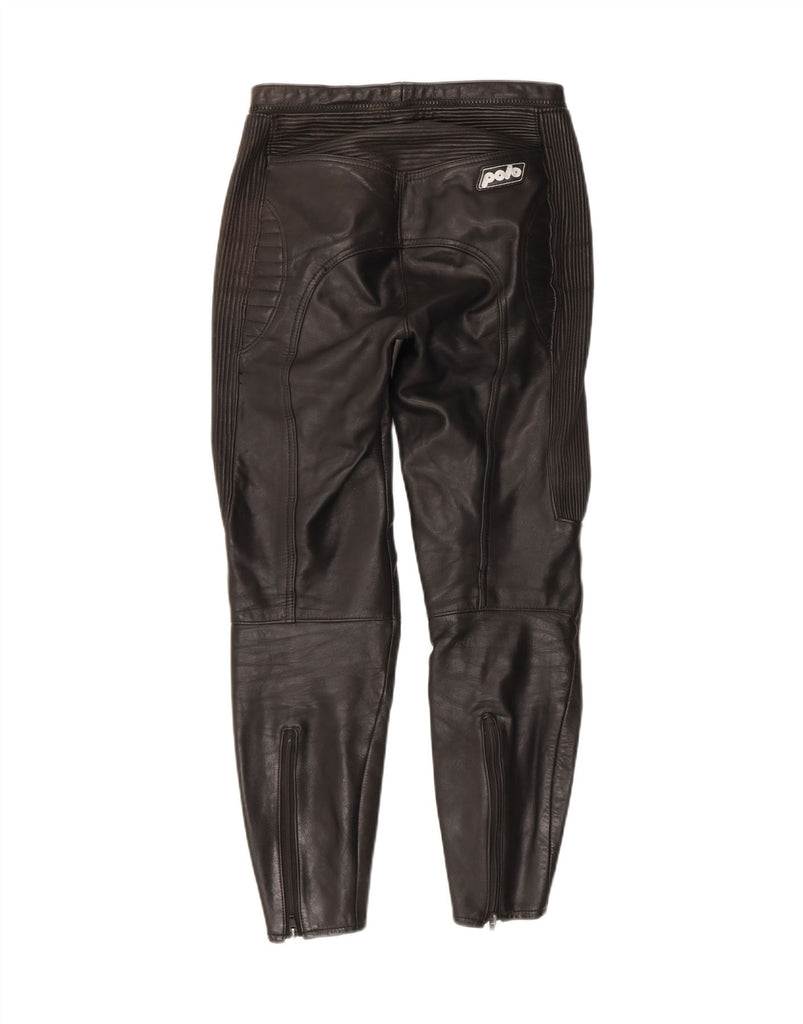 POLO Mens Moto Racer Leather Trousers IT 46 Small W28 L28 Black Leather Vintage POLO and Second-Hand POLO from Messina Hembry 
