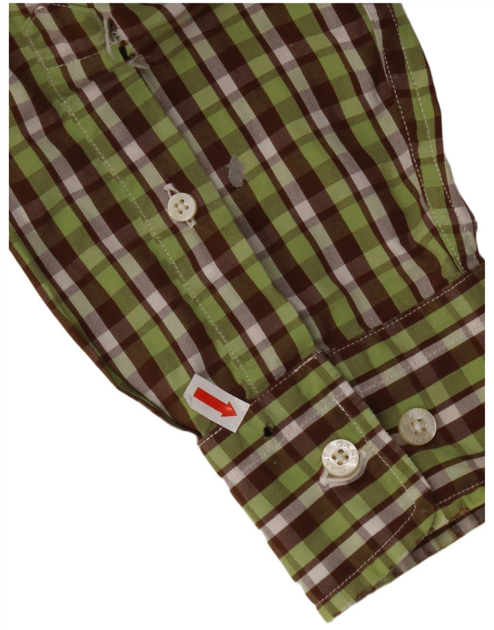 GANT Mens Regular Fit Flannel Shirt Medium Green Check Cotton