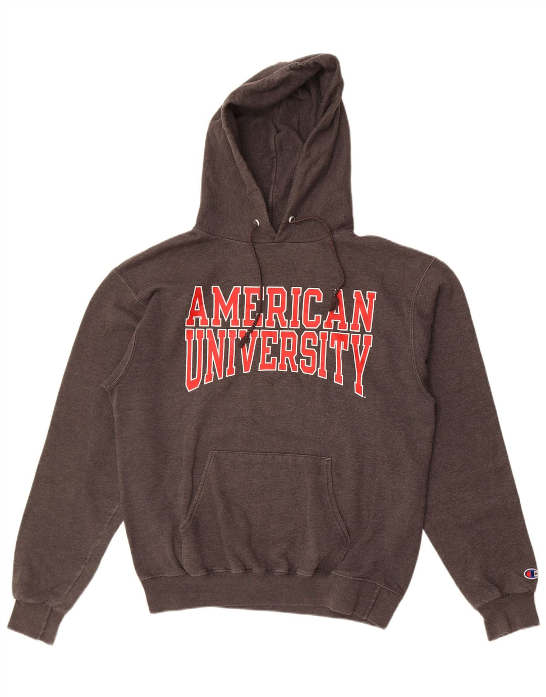 Champion Mens American University Graphic Hoodie Jumper Medium Grey