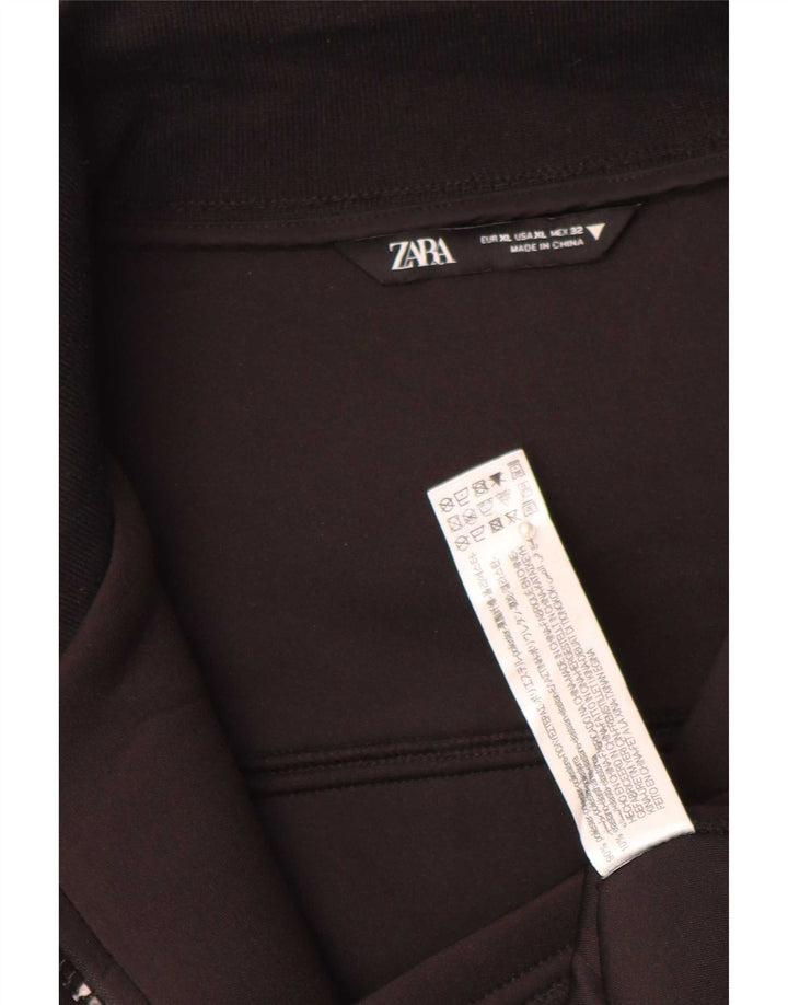 Zara Womens Bomber Jacket UK 18 XL Black Polyester