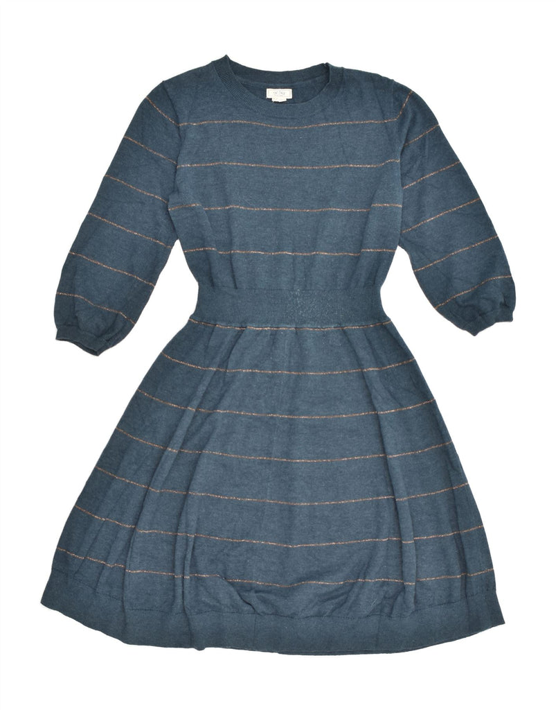 FAT FACE Womens Jumper Dress UK 12 Medium Blue Striped Cotton | Vintage Fat Face | Thrift | Second-Hand Fat Face | Used Clothing | Messina Hembry 