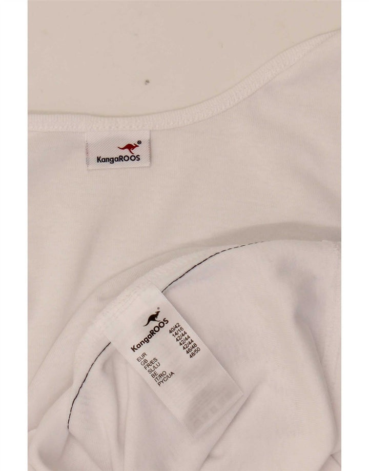 Kangaroos Womens Vest Top UK 14/16 Large White Cotton