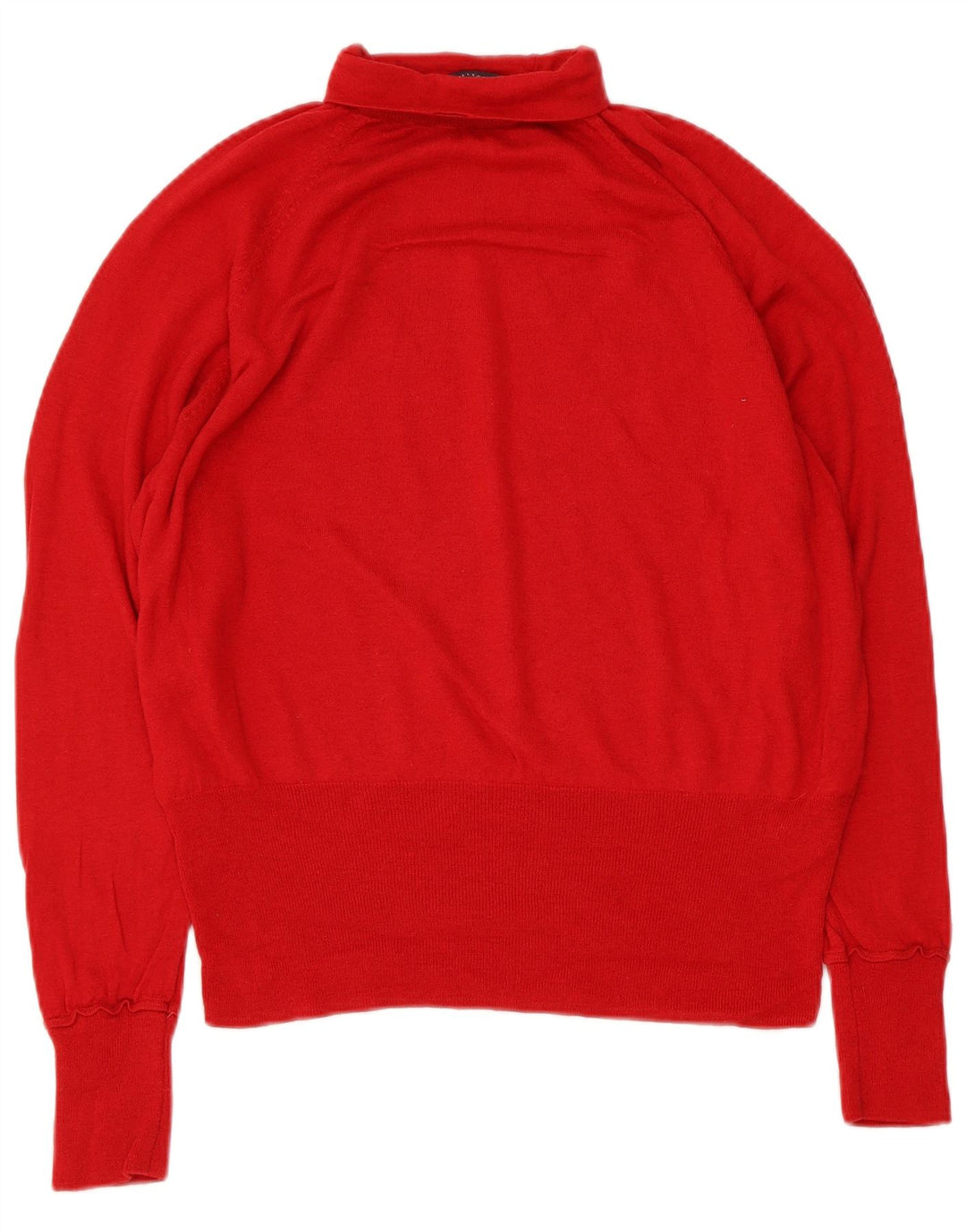 Marks & Spencer Womens Roll Neck Jumper Sweater UK 16 Large Red Merino Wool