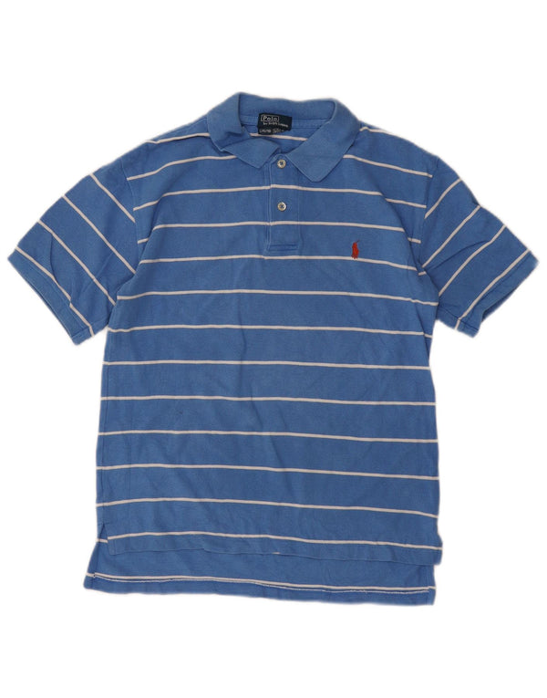 Polo Ralph Lauren Boys Polo Shirt 15-16 Years Large Blue Striped Cotton