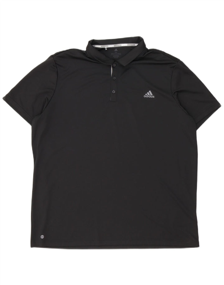 Adidas Mens Aeroready Polo Shirt 2XL Black Polyester