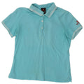 Murphy & Nye Womens Polo Shirt UK 12 Medium Blue Striped Cotton