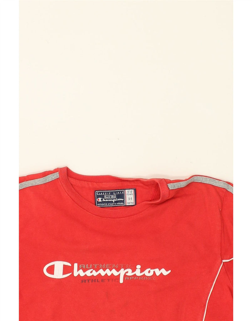 CHAMPION Girls Graphic T-Shirt Top 9-10 Years Medium Red Cotton | Vintage Champion | Thrift | Second-Hand Champion | Used Clothing | Messina Hembry 