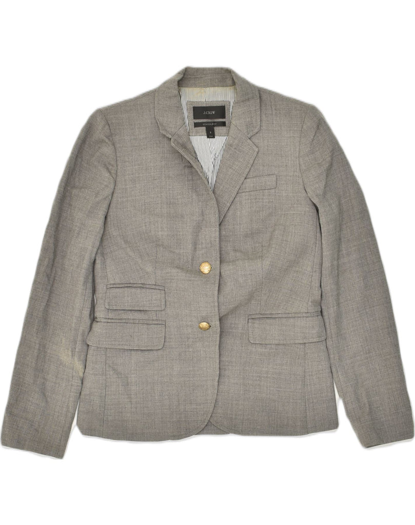 J. CREW Womens Schoolboy 2 Button Blazer Jacket US 2 XS Grey Wool | Vintage J. Crew | Thrift | Second-Hand J. Crew | Used Clothing | Messina Hembry 