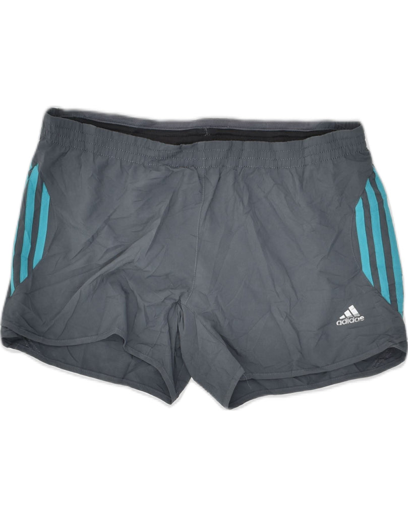 ADIDAS Womens Clima-fit Sport Shorts US 8 Medium Grey Polyester | Vintage Adidas | Thrift | Second-Hand Adidas | Used Clothing | Messina Hembry 