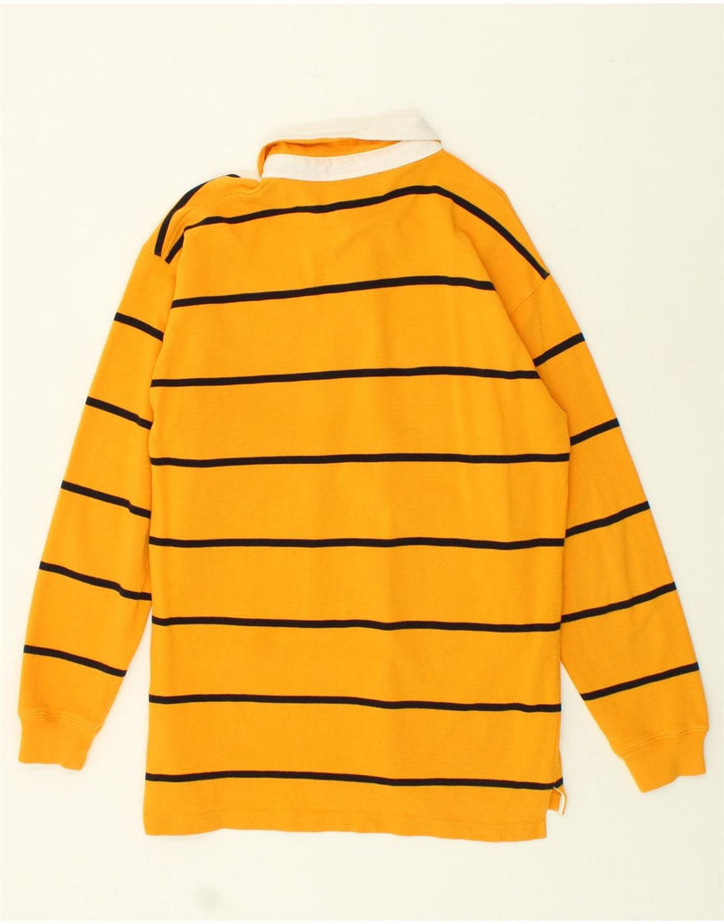 KAPPA Mens Long Sleeve Rugby Polo Shirt XL Yellow Striped Cotton | Vintage Kappa | Thrift | Second-Hand Kappa | Used Clothing | Messina Hembry 