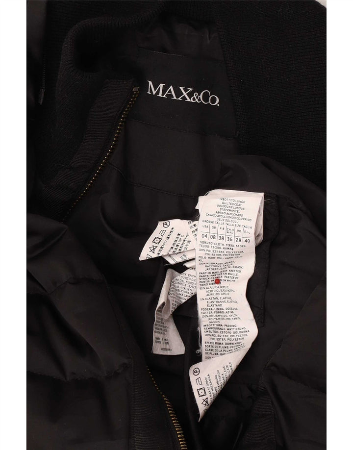 Max & Co. Womens Padded Coat UK 8 Small Black Polyester