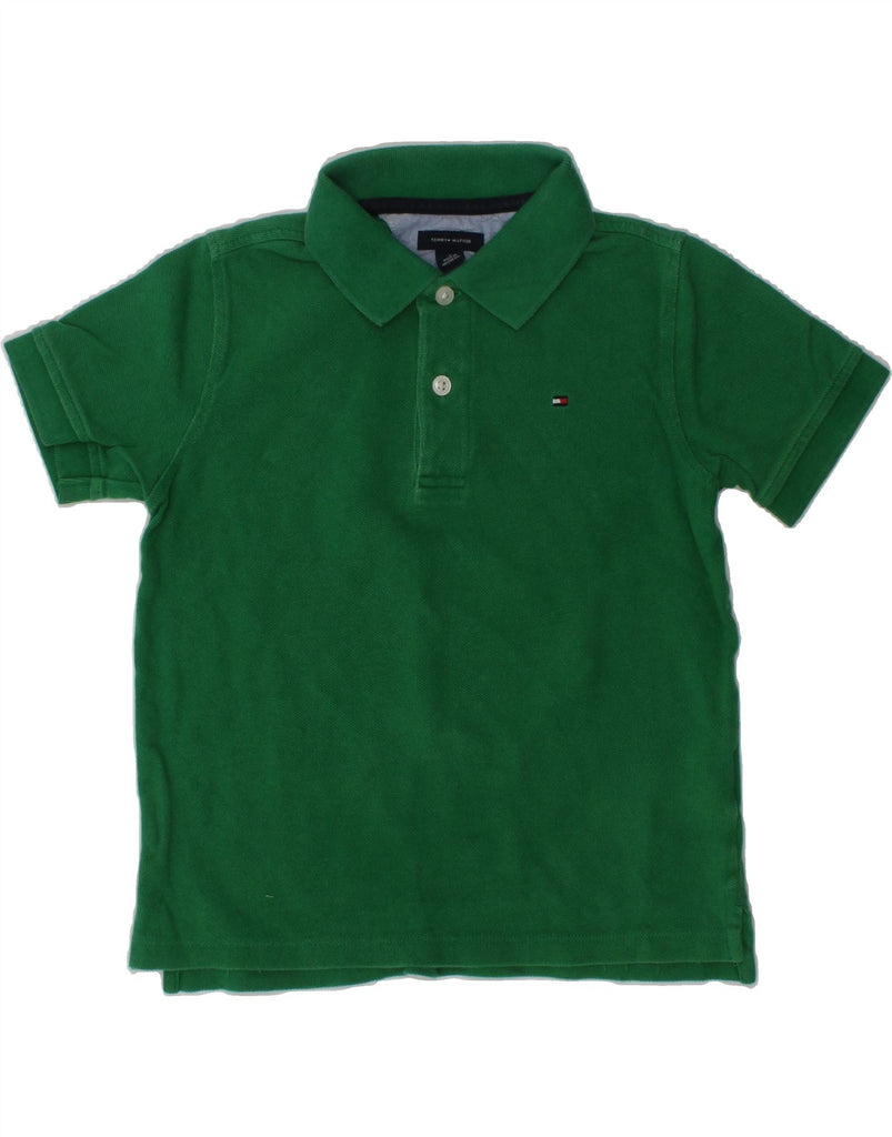 TOMMY HILFIGER Boys Polo Shirt 3-4 Years Green Cotton | Vintage Tommy Hilfiger | Thrift | Second-Hand Tommy Hilfiger | Used Clothing | Messina Hembry 