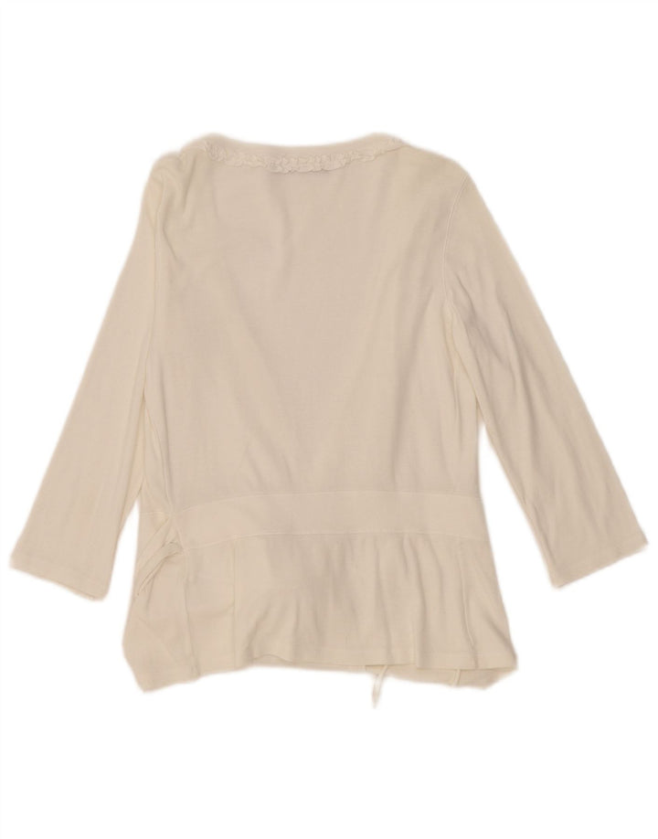Playlife Womens 3/4 Sleeve Blouse Top UK 8 Small White