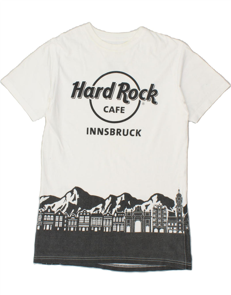 HARD ROCK CAFE Womens Innsbruck Graphic T-Shirt Top UK 12 Medium White | Vintage Hard Rock Cafe | Thrift | Second-Hand Hard Rock Cafe | Used Clothing | Messina Hembry 