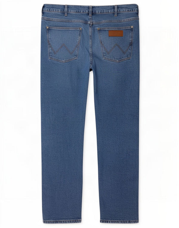 Wrangler Mens Frontier Relaxed Fit Straight Jeans W36 L32 Blue Cotton