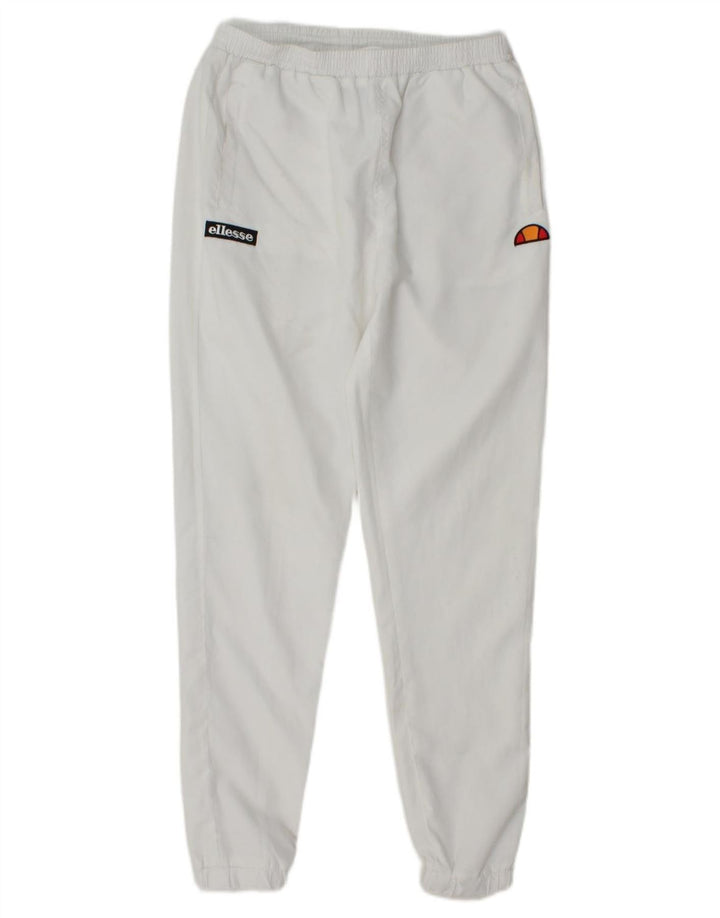 ELLESSE Mens Tracksuit Trousers Joggers Small  White Polyester