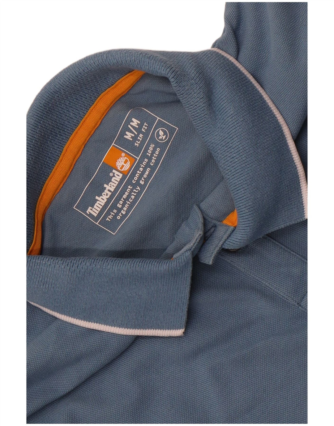 Timberland Mens Slim Fit Polo Shirt Medium Blue Cotton