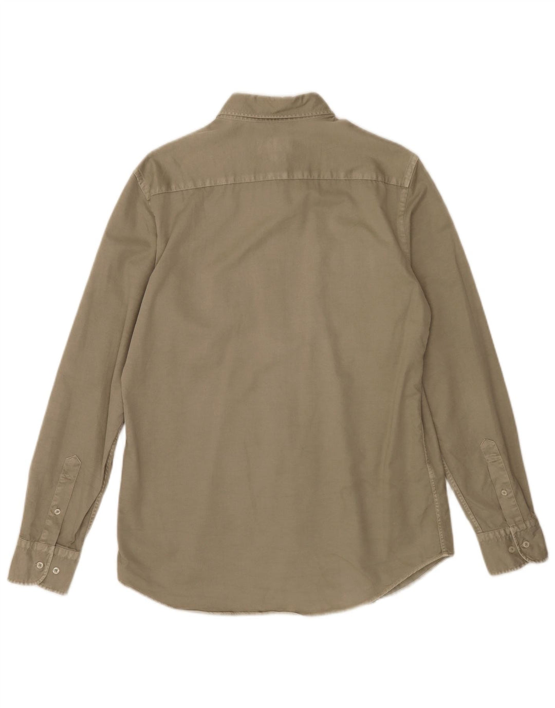 Massimo Dutti Mens Shirt Medium Khaki Cotton