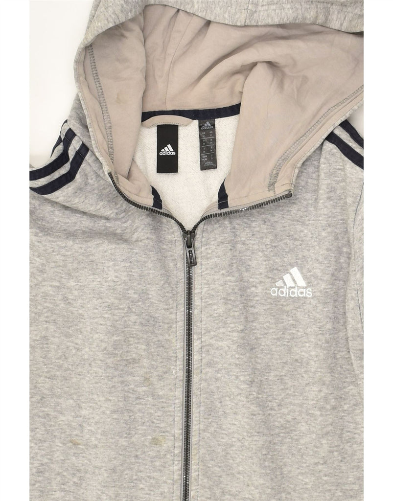 ADIDAS Mens Zip Hoodie Sweater Medium Grey Cotton | Vintage Adidas | Thrift | Second-Hand Adidas | Used Clothing | Messina Hembry 