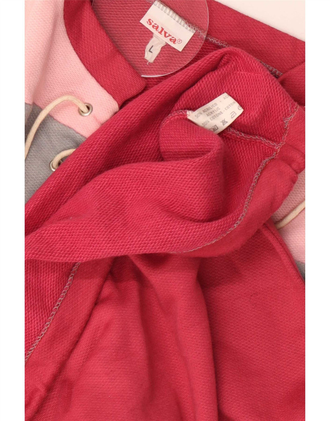 Vintage Womens Oversized Sweatshirt Jumper UK 16 Large Red Colourblock