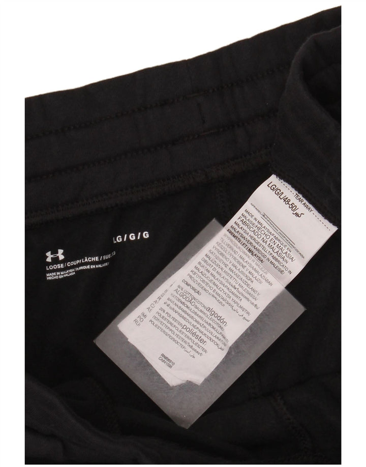 Under Armour Mens Tracksuit Trousers Joggers Large  Black Cotton
