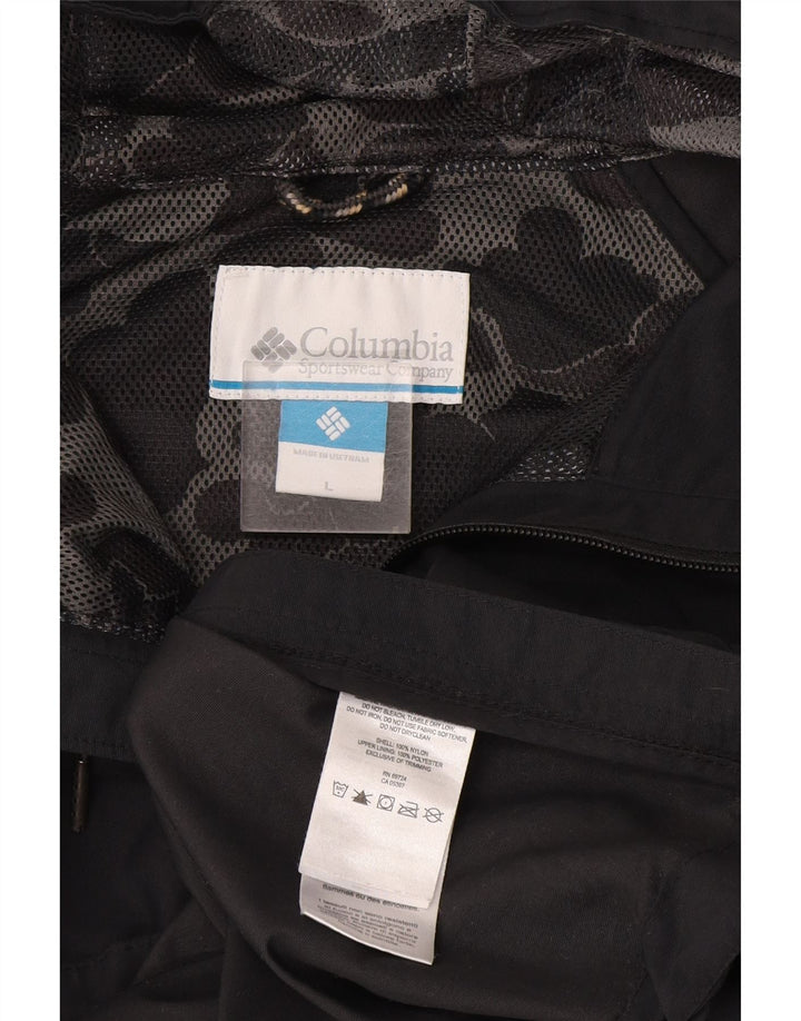 Columbia Mens Hooded Pullover Rain Jacket UK 40 Large Grey Nylon