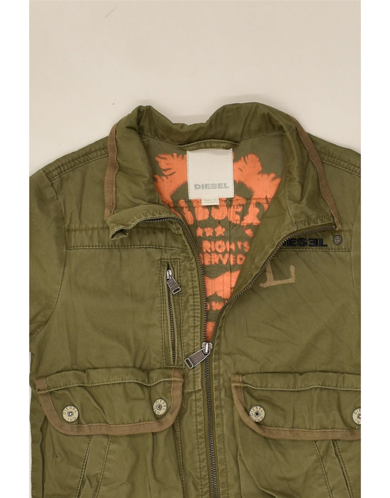 DIESEL Boys Bomber Jacket 7-8 Years Khaki Cotton | Vintage Diesel | Thrift | Second-Hand Diesel | Used Clothing | Messina Hembry 