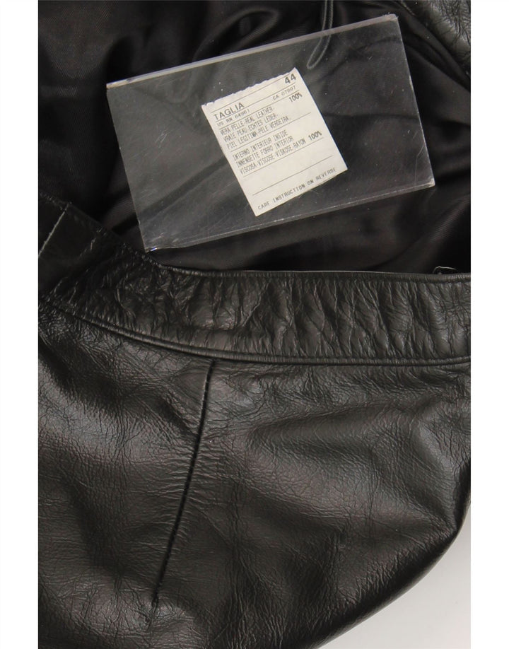 Vintage Womens Bootcut Leather Trousers IT 44 Medium W28 L30 Black Leather