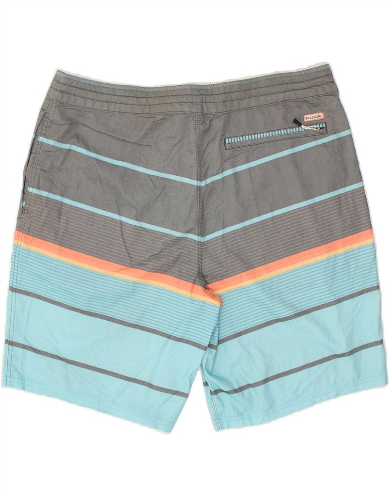 BILLABONG Mens Swimming Shorts Small Blue Striped Cotton | Vintage Billabong | Thrift | Second-Hand Billabong | Used Clothing | Messina Hembry 