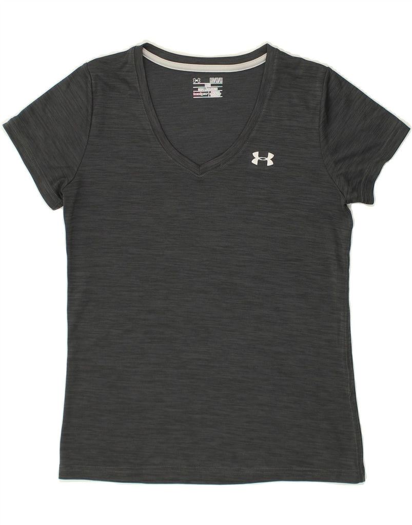 UNDER ARMOUR Womens T-Shirt Top UK 14 Medium Grey Flecked | Vintage Under Armour | Thrift | Second-Hand Under Armour | Used Clothing | Messina Hembry 