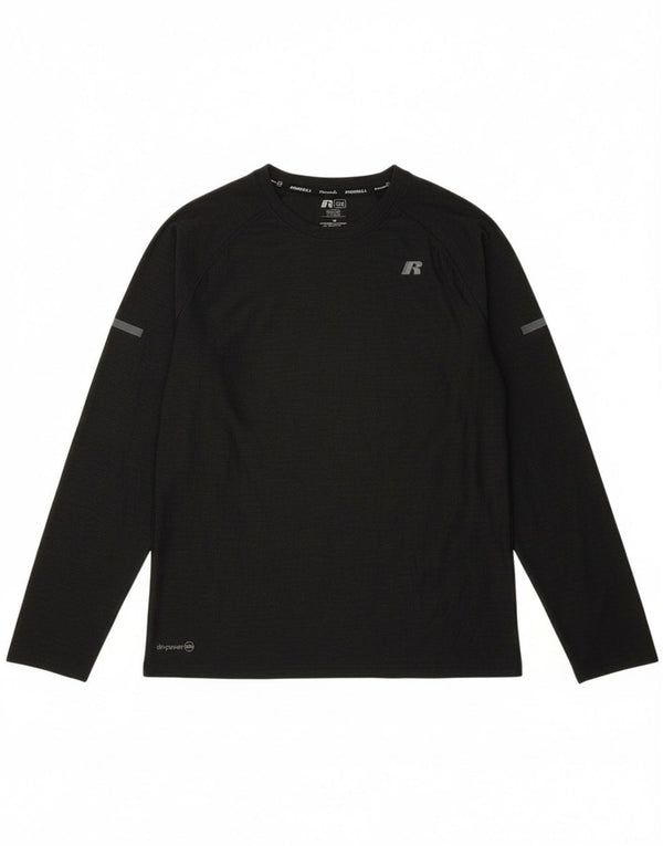 Russell Athletic Boys Top Long Sleeve 14-15 Years Large Black Sports