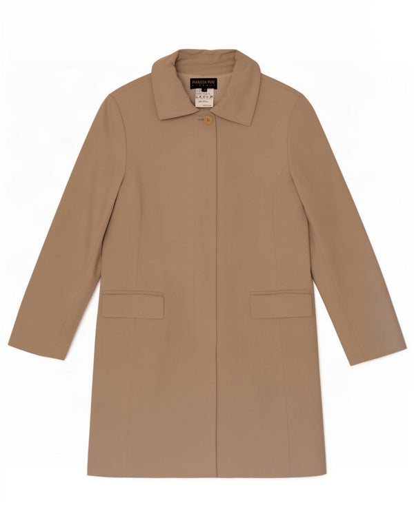Patrizia Pepe Womens Overcoat IT 42 Medium Beige Polyamide