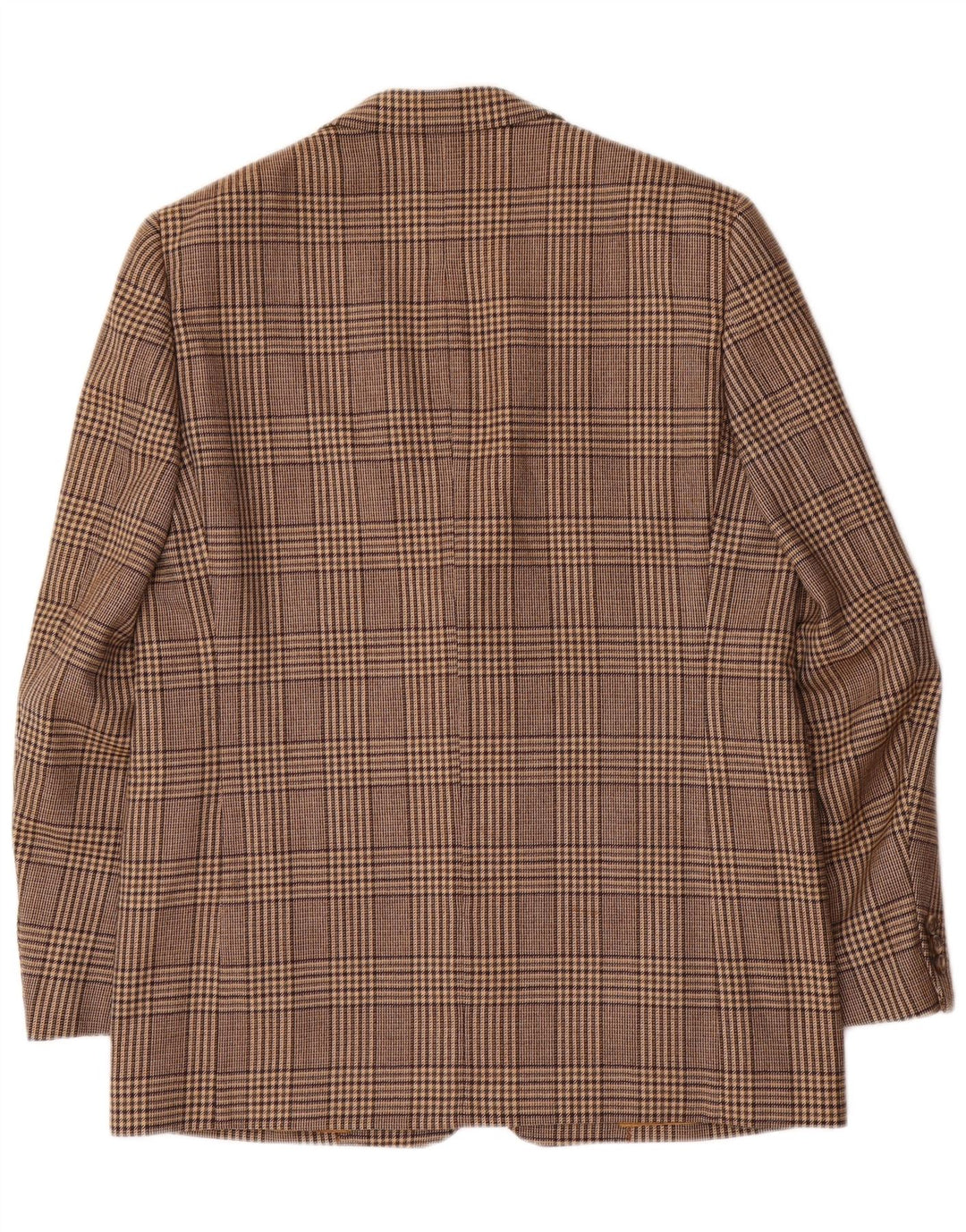 Vintage Mens 2 Button Blazer Jacket UK 42 XL Brown Check Wool