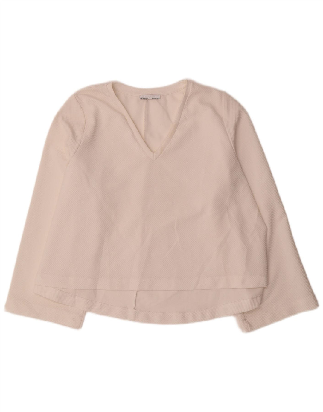 Zara Womens Trafaluc Top Long Sleeve UK 14 Medium Off White