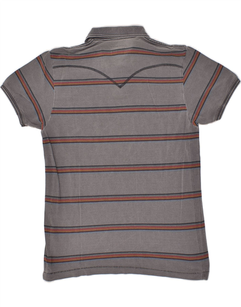 LEVI'S Mens Polo Shirt Medium Grey Striped Cotton | Vintage Levi's | Thrift | Second-Hand Levi's | Used Clothing | Messina Hembry 
