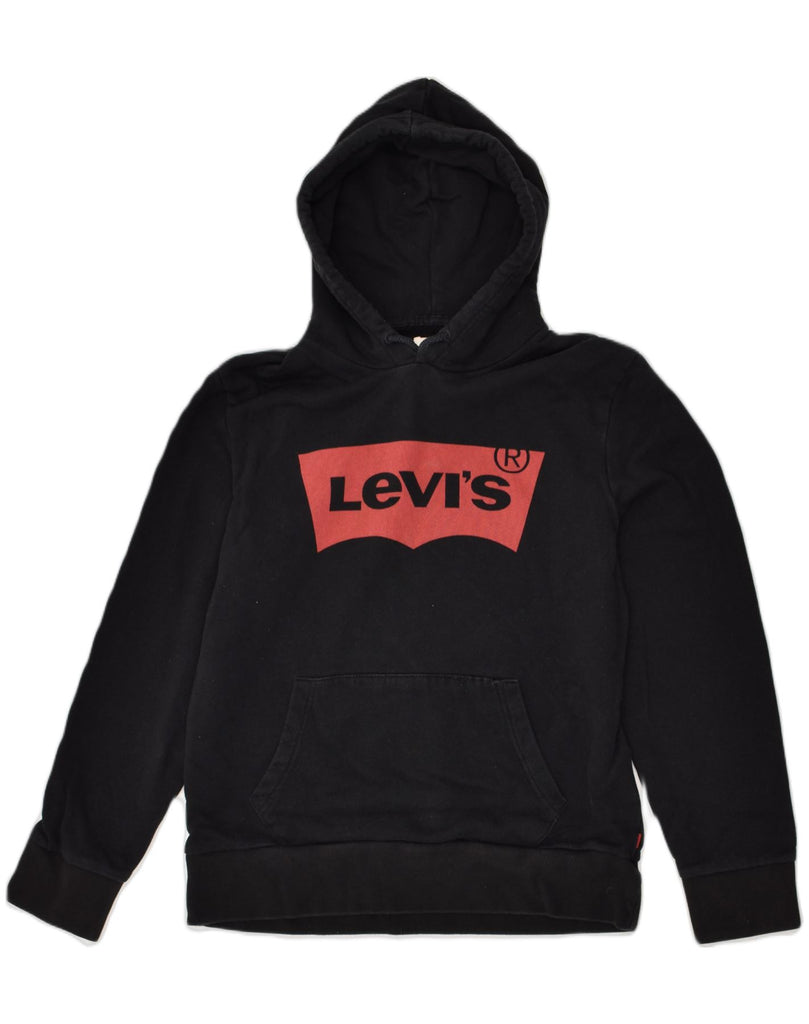 LEVI'S Mens Graphic Hoodie Jumper Large Black Cotton | Vintage Levi's | Thrift | Second-Hand Levi's | Used Clothing | Messina Hembry 