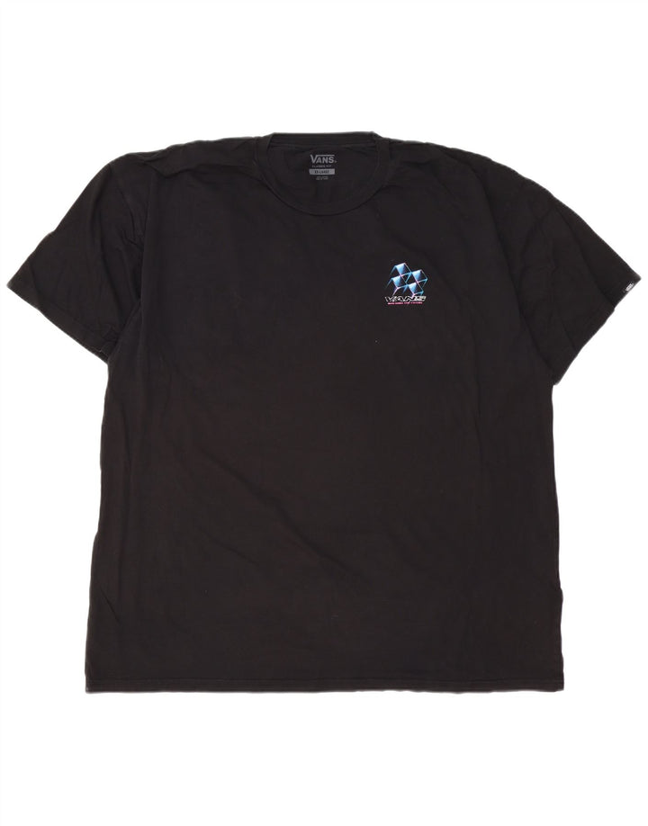 VANS Mens Classic Fit Graphic T-Shirt Top 2XL Black Cotton