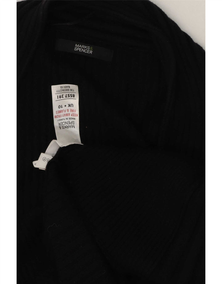 Marks & Spencer Womens Longline Open Cardigan Sweater UK 10 Small Black