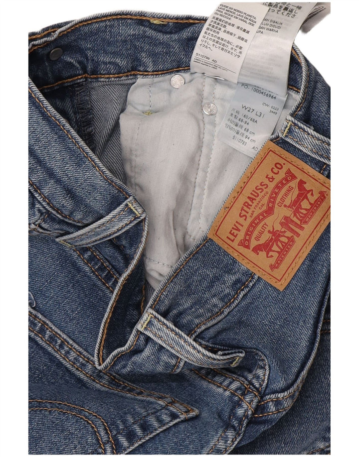 Levi's Womens Ribcage Bootcut Jeans W27 L31 Blue Cotton