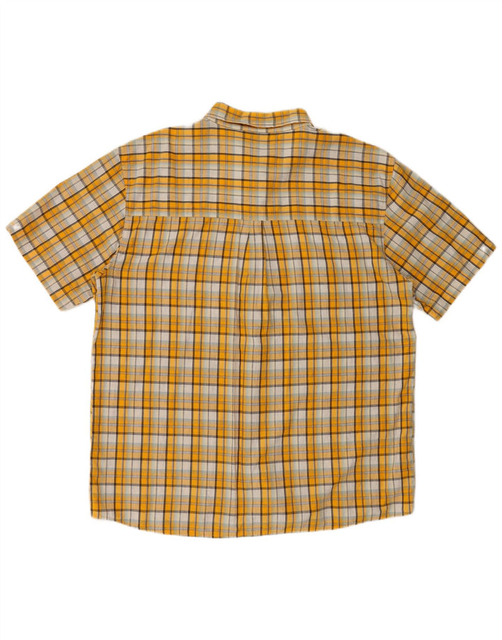Wrangler Mens Short Sleeve Shirt 2XL Yellow Check Cotton