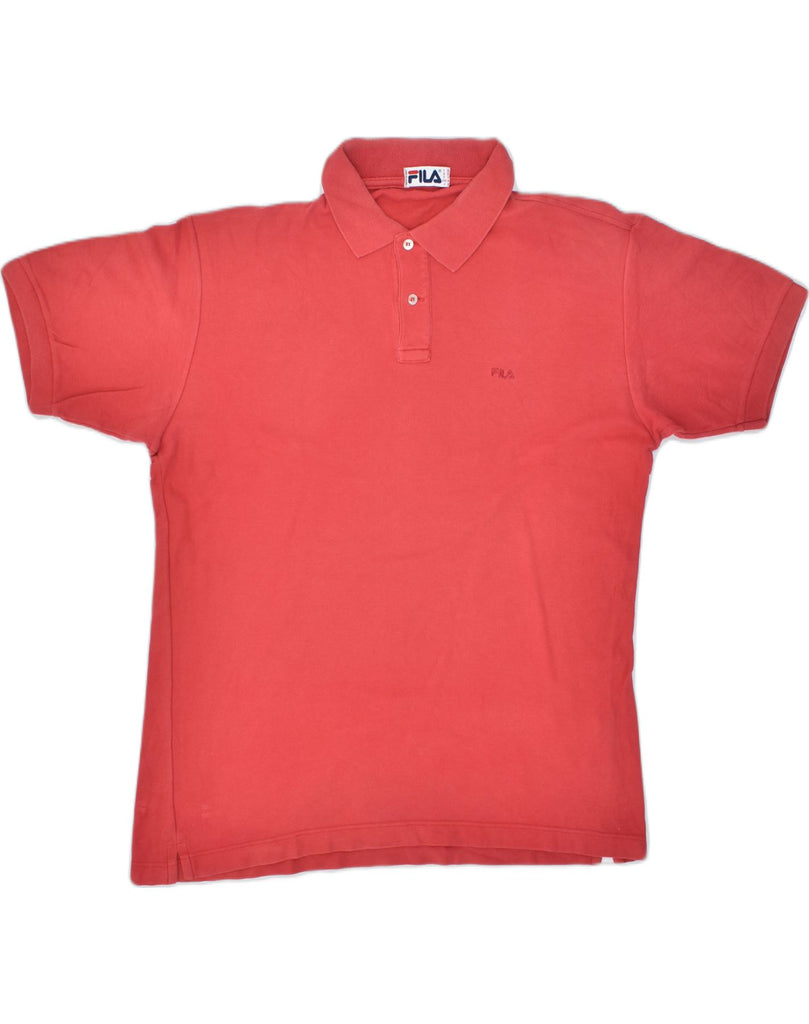 FILA Mens Polo Shirt Large Red Cotton Classic | Vintage | Thrift | Second-Hand | Used Clothing | Messina Hembry 