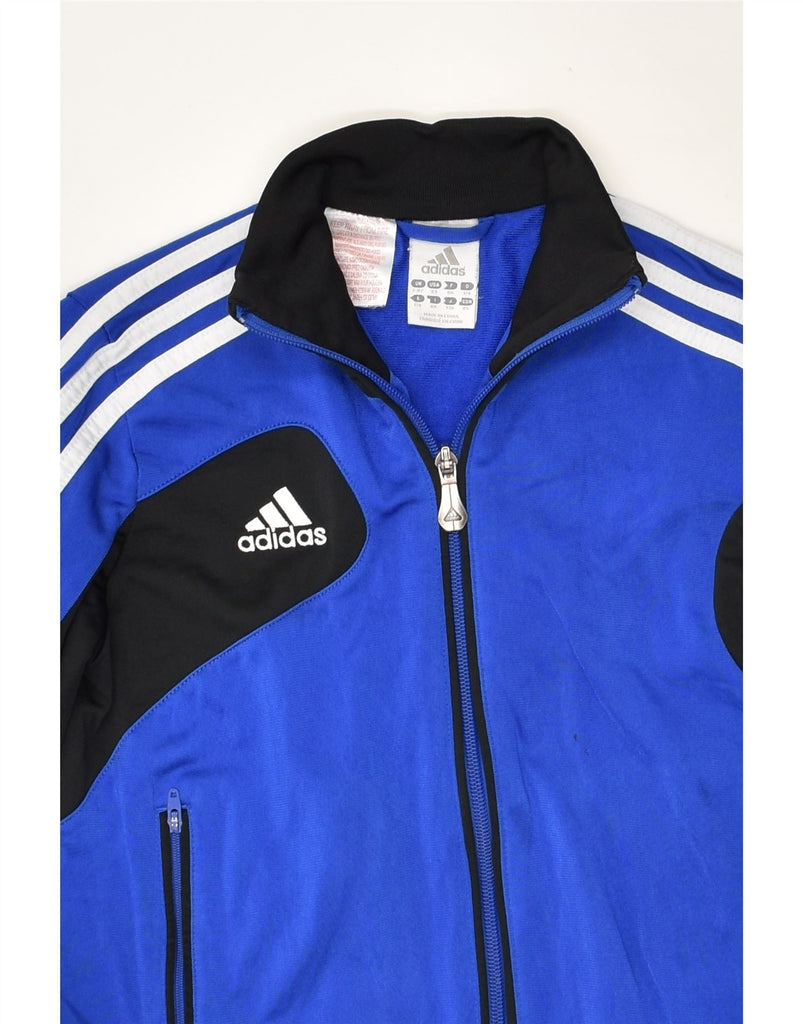 ADIDAS Boys Tracksuit Top Jacket 7-8 Years Blue Colourblock Polyester | Vintage Adidas | Thrift | Second-Hand Adidas | Used Clothing | Messina Hembry 