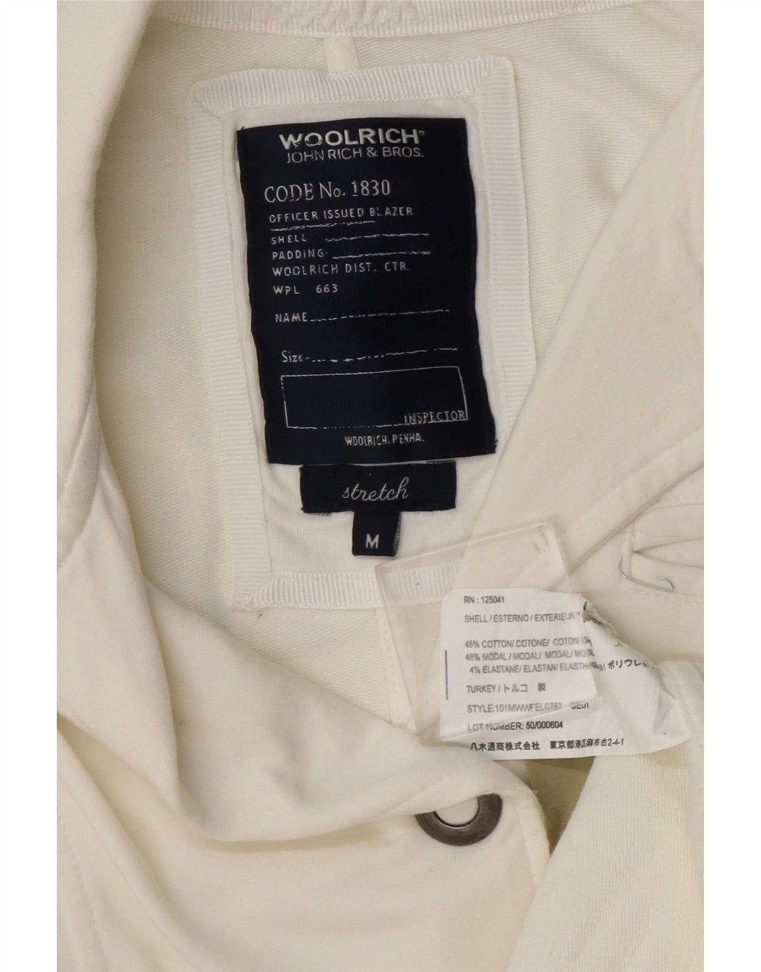 Woolrich Womens 3 Button Blazer Jacket UK 12 Medium Off White Cotton