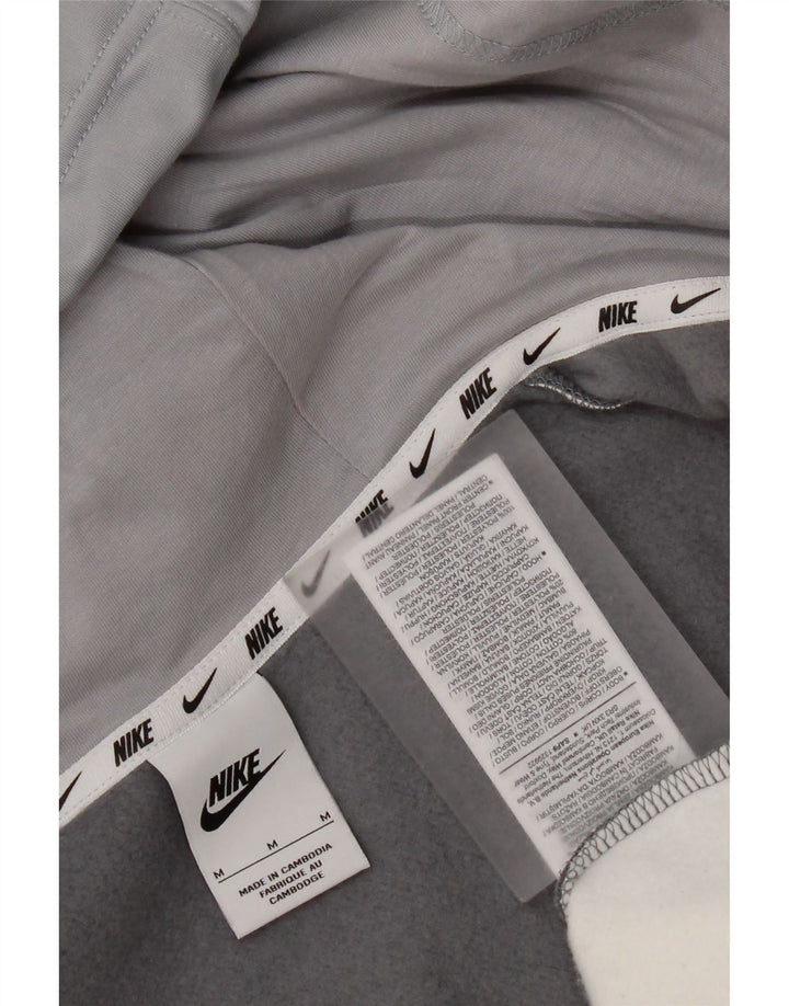 Nike Mens Graphic Zip Hoodie Sweater Medium Grey Colourblock Cotton