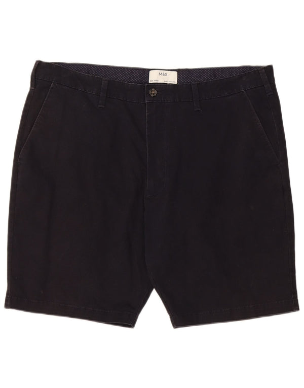 Marks & Spencer Mens Chino Shorts W38 XL Navy Blue Cotton