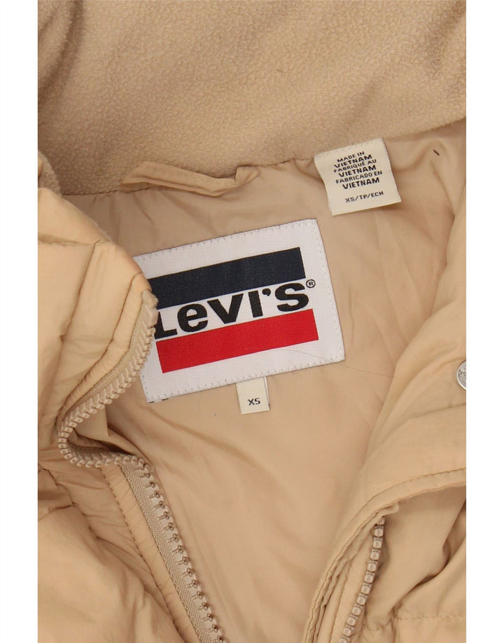 LEVI'S Womens Oversized Padded Jacket UK 6 XS Beige Polyamide
