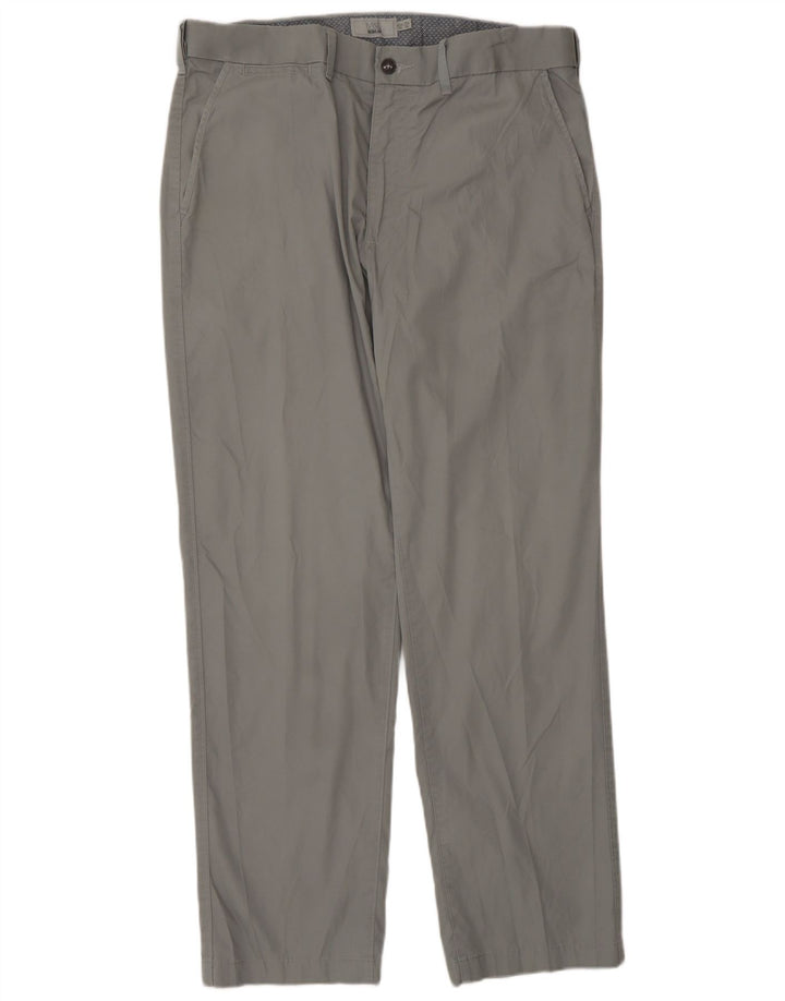 Marks & Spencer Mens Regular Chino Trousers W36 L31 Grey Cotton